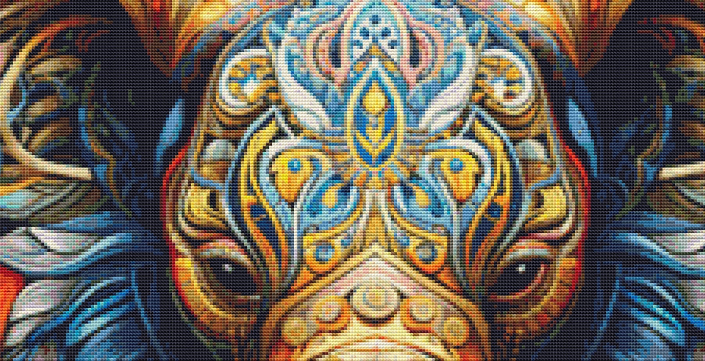Elephant in Colors cross stitch pattern by Eder Jose Rosa
