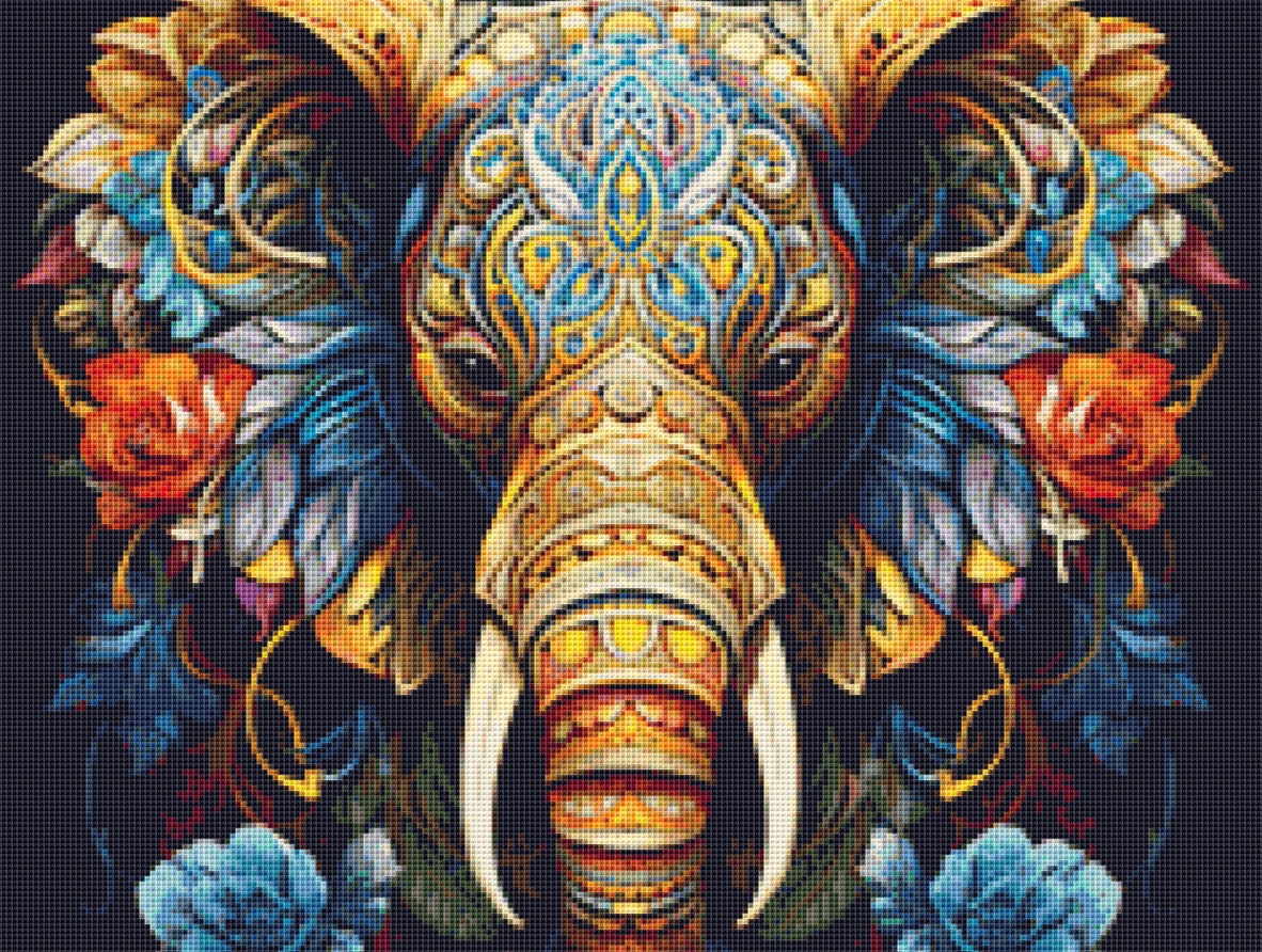 Elephant in Colors (Small) cross stitch pattern by Eder Jose Rosa