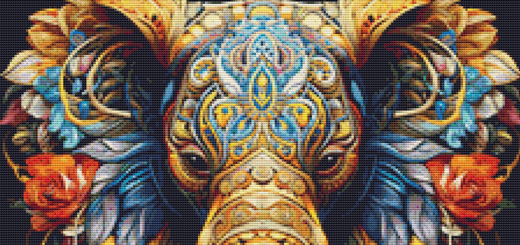Elephant in Colors (Small) cross stitch pattern by Eder Jose Rosa