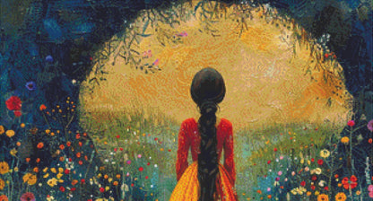 Woman in a Field of Flowers 11 (Max Color) cross stitch pattern by Eder Jose Rosa