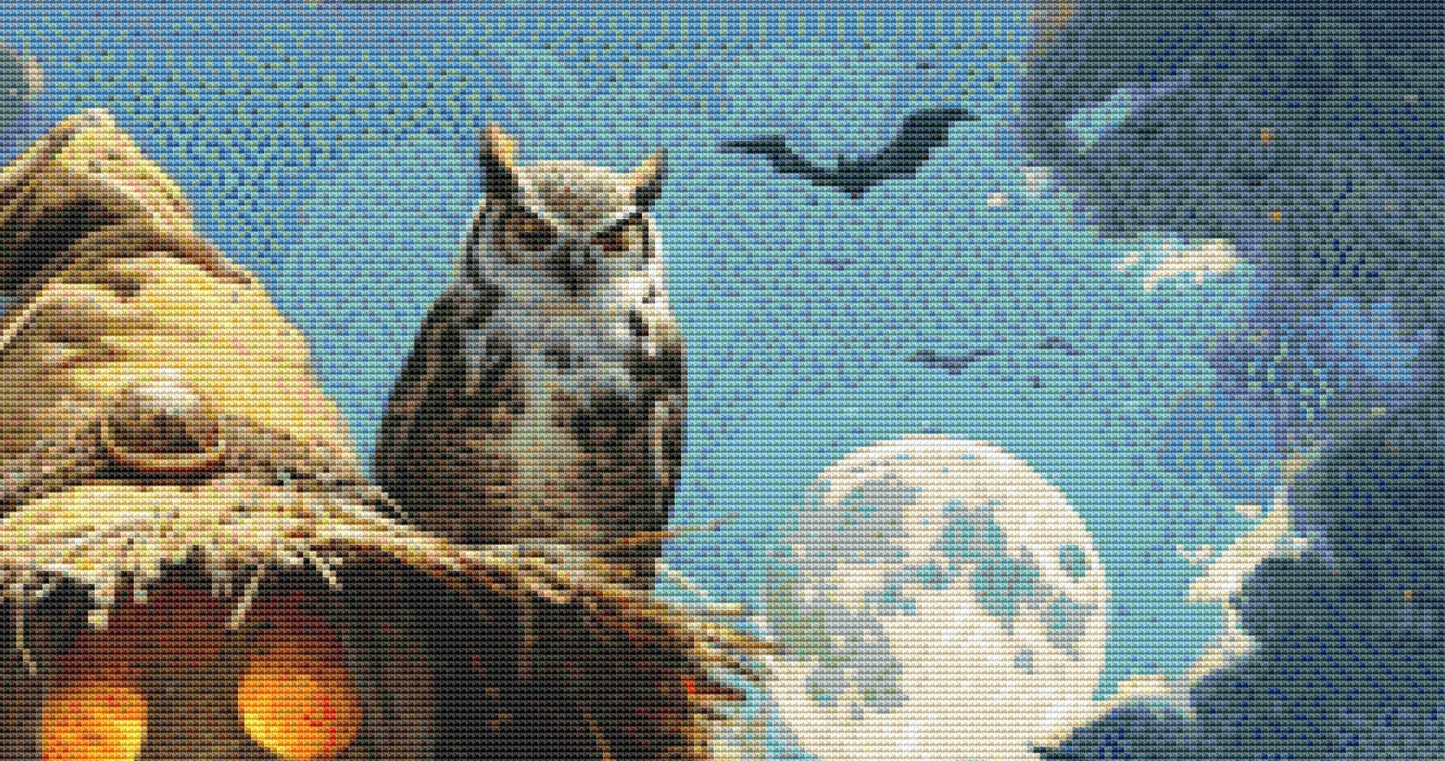 The Scarecrow and the Pumpkin Head cross stitch pattern by Eder Jose Rosa