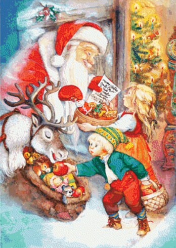 Treats for Santa and His Reindeer cross stitch pattern by Lisi Martin/AB Pictura, Karlstad, Sweden