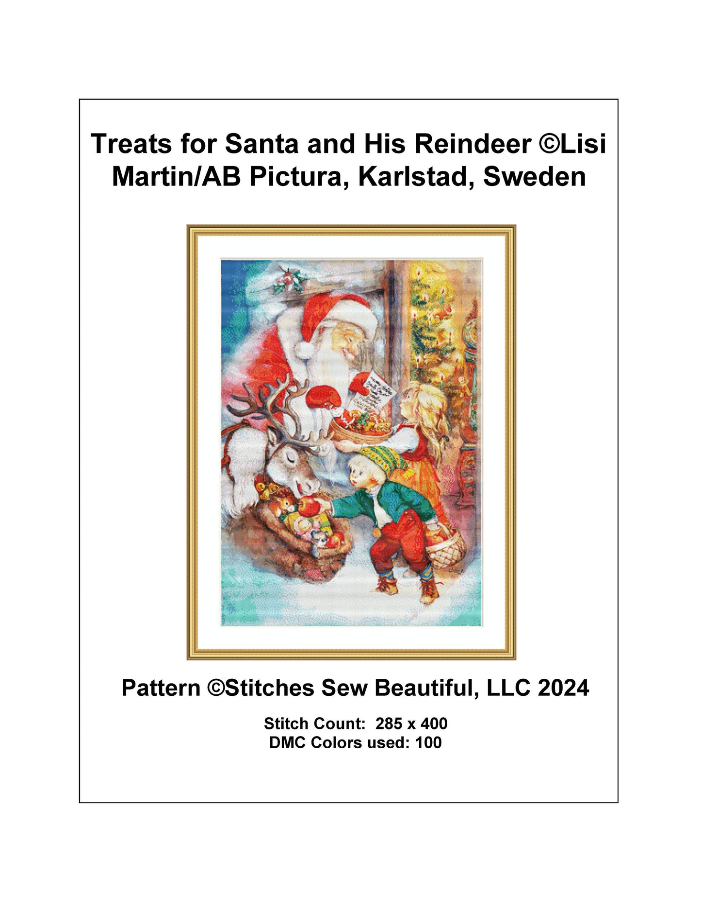 Treats for Santa and His Reindeer cross stitch pattern by Lisi Martin/AB Pictura, Karlstad, Sweden