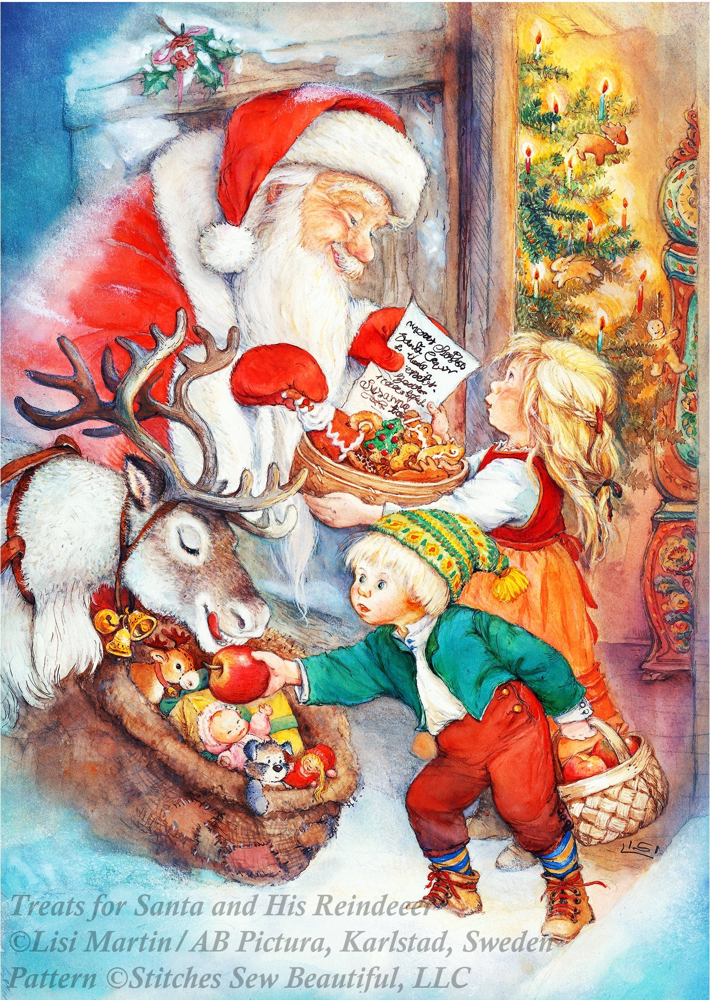 Treats for Santa and His Reindeer cross stitch pattern by Lisi Martin/AB Pictura, Karlstad, Sweden