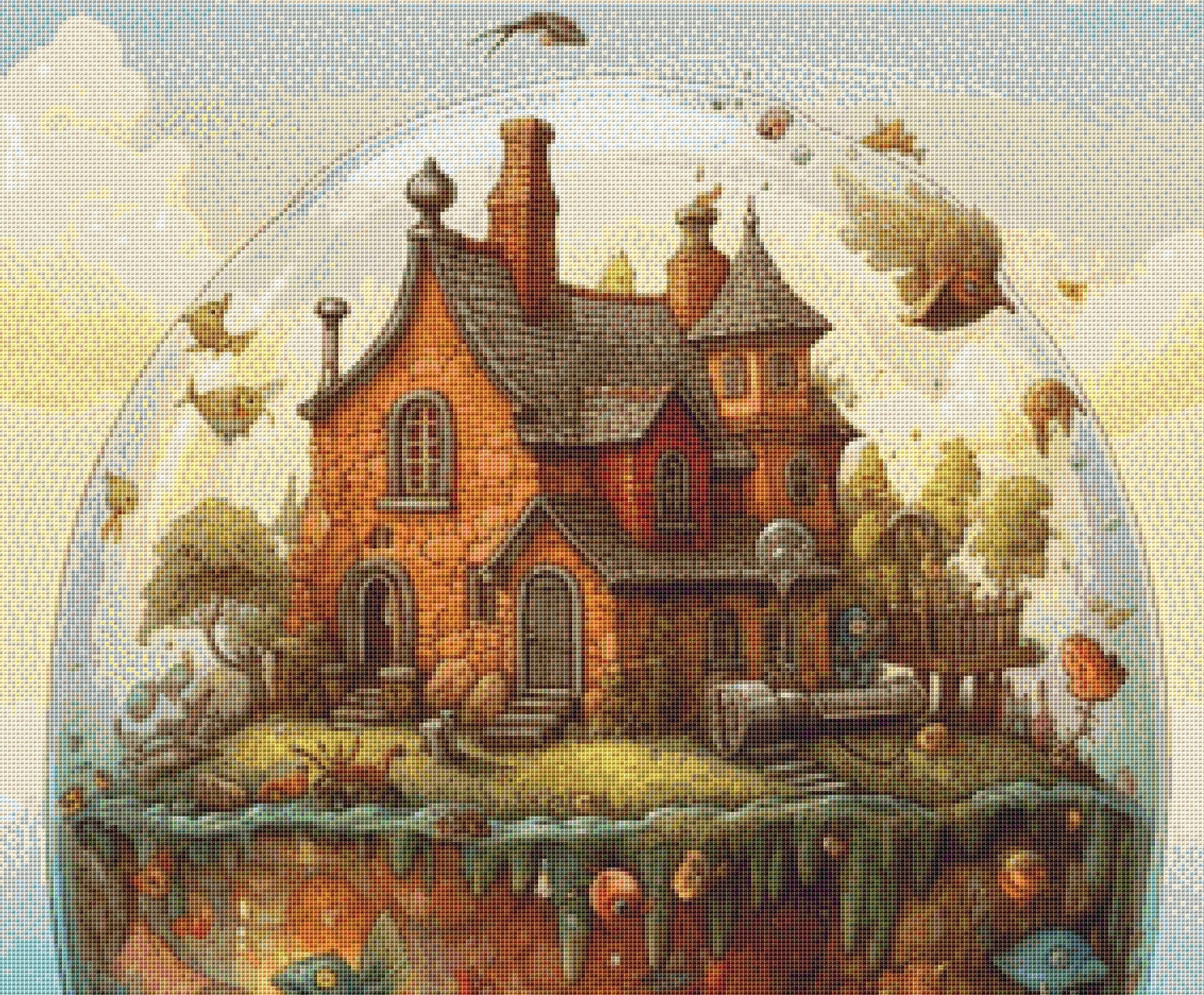 Sea Cottage in a Bubble cross stitch pattern by LikeInkDrops