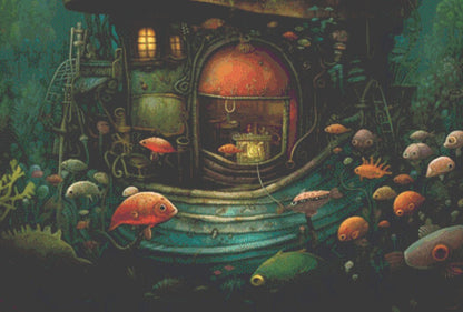 Underwater Home Sweet Home (Max Size/Color) cross stitch pattern by LikeInkDrops
