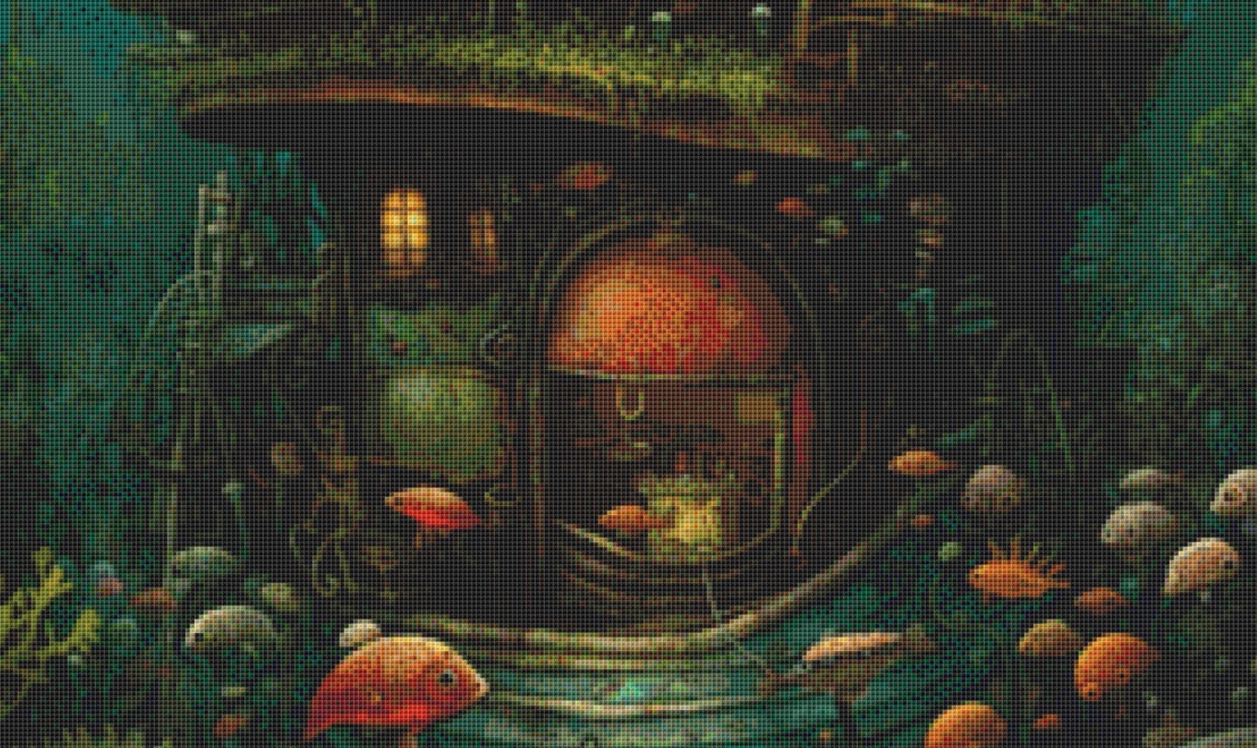 Underwater Home Sweet Home cross stitch pattern by LikeInkDrops