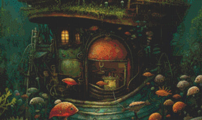 Underwater Home Sweet Home cross stitch pattern by LikeInkDrops