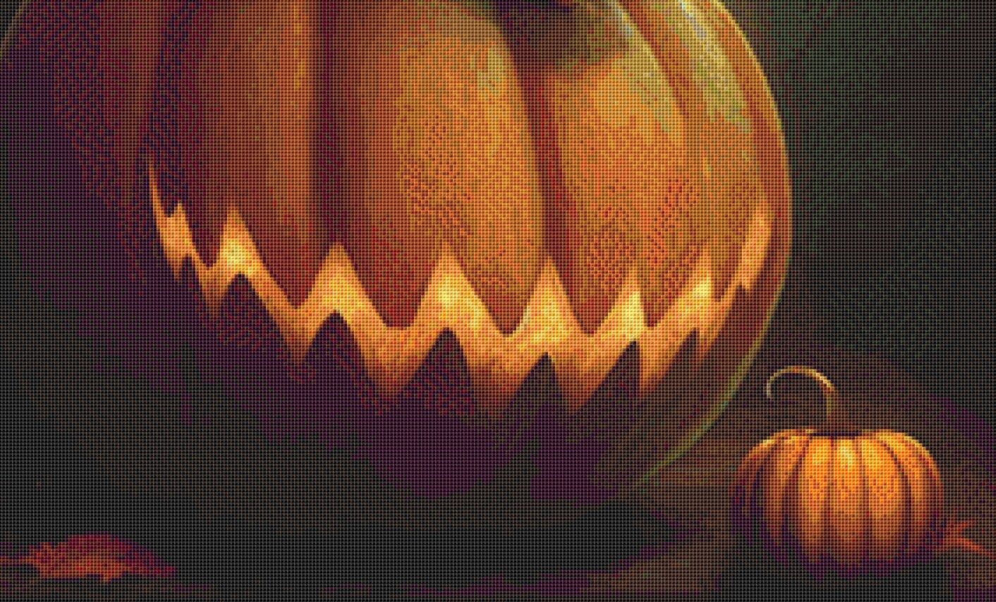 Jack-O-Lantern Dragon cross stitch pattern by Serr.Kai A Quill & Ink