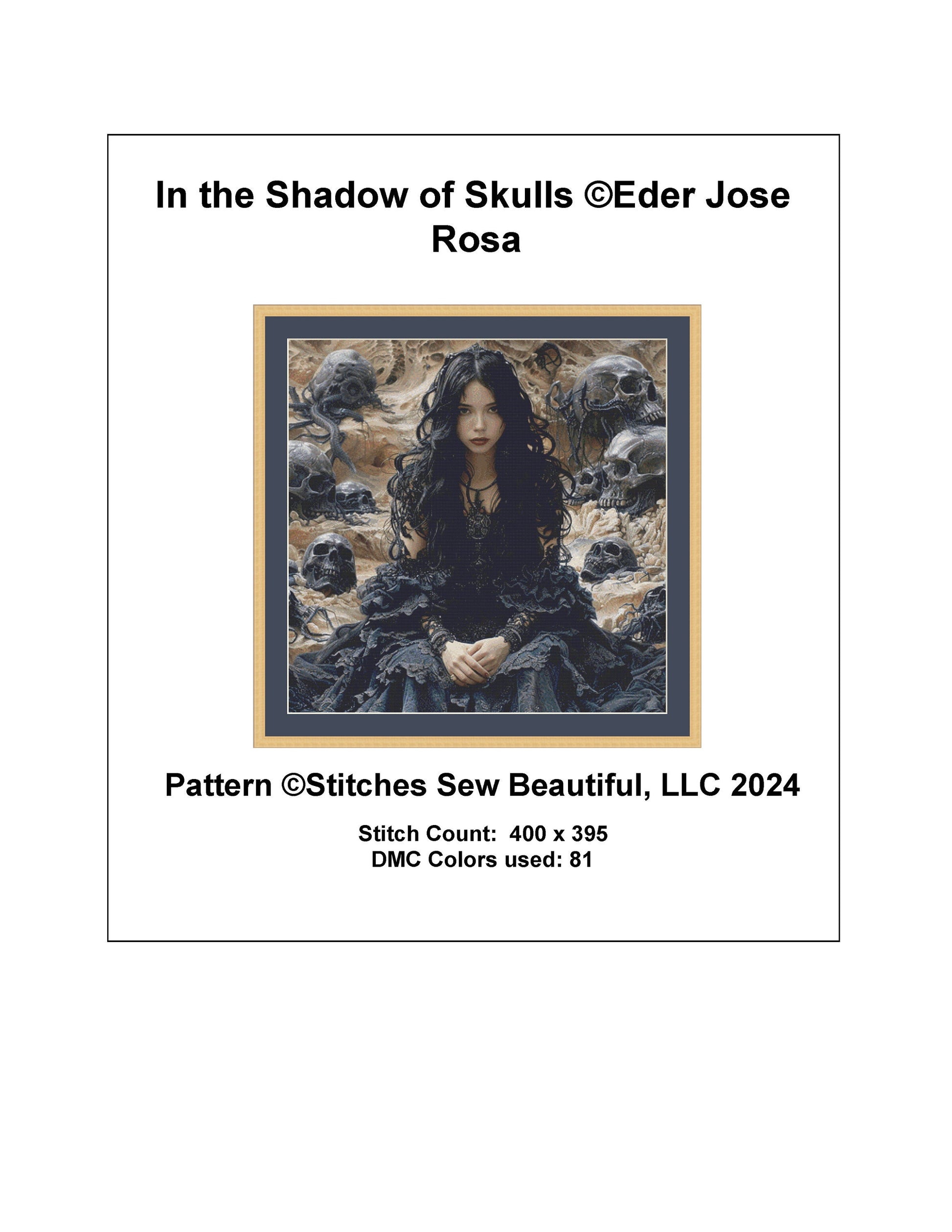 In the Shadow of Skulls cross stitch pattern by Eder Jose Rosa