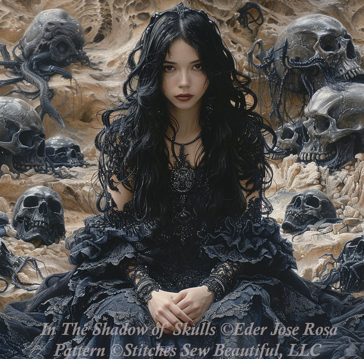 In the Shadow of Skulls cross stitch pattern by Eder Jose Rosa