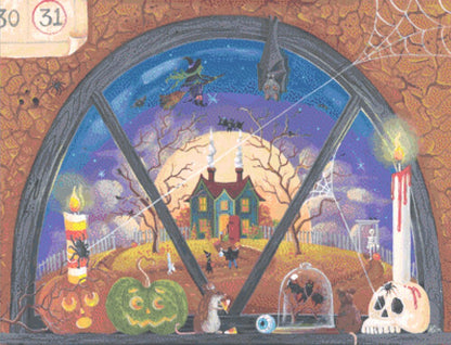 The Window in the Attic cross stitch pattern by Kim Leo licensed by JMS Art Licensing