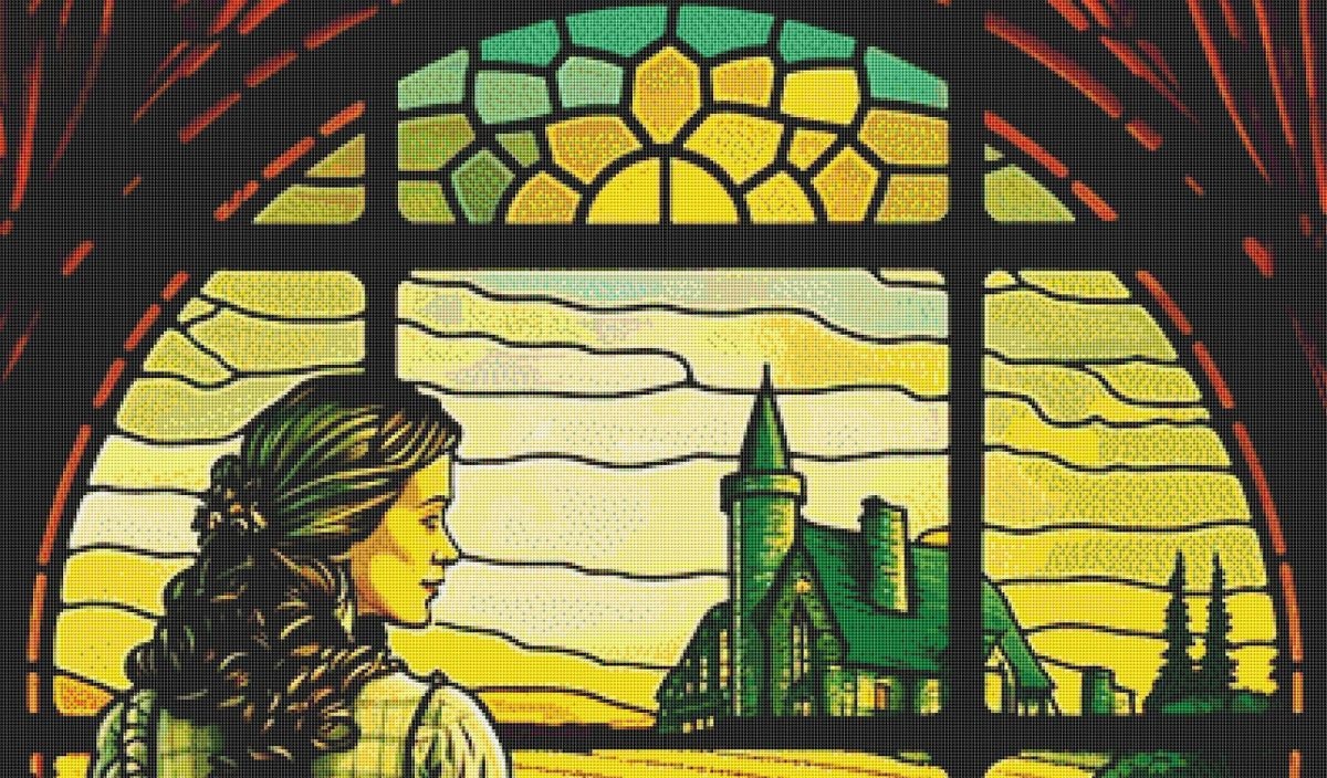 WoZ Stained-Glass 2 cross stitch pattern by SphinxDesignStudio
