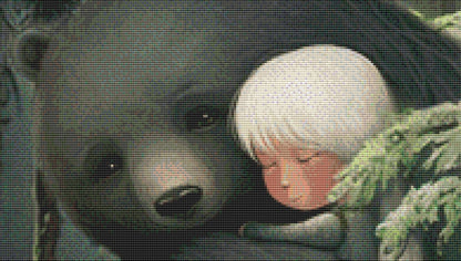 Bear and Girl cross stitch pattern by Tammy L. Gross