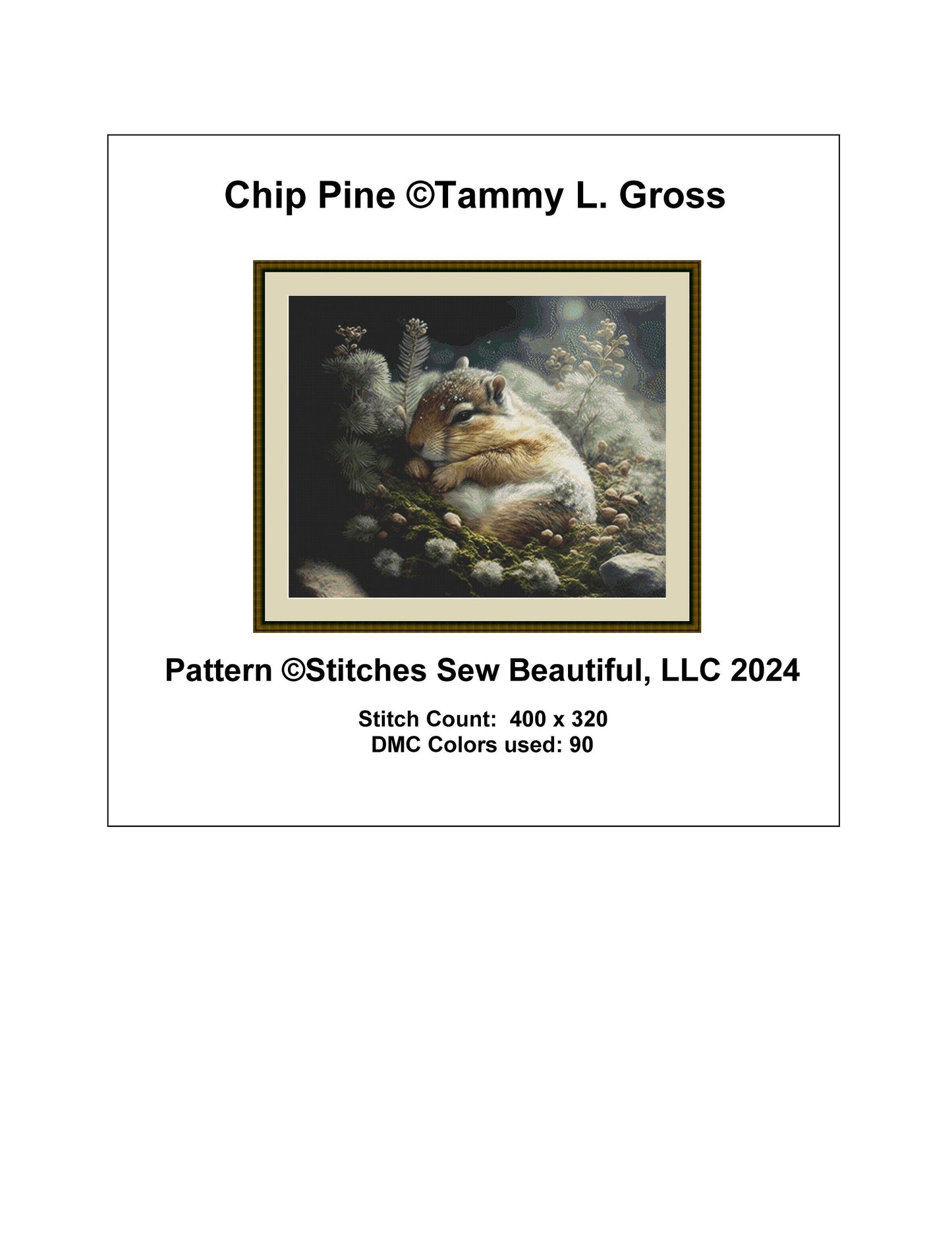 Chip Pine cross stitch pattern by Tammy L. Gross