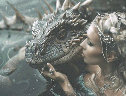 A Siren and Her Dragon cross stitch pattern by Serr.Kai A Quill & Ink