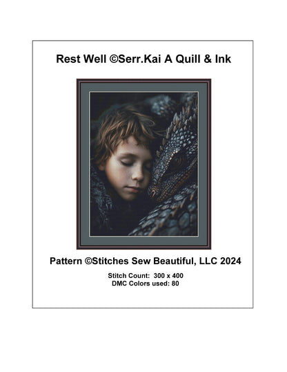 Rest Well cross stitch pattern by Serr.Kai A Quill & Ink