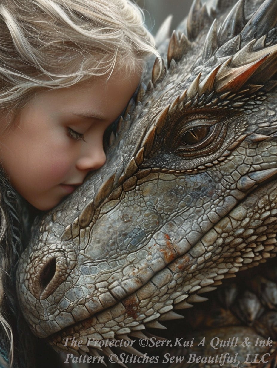 The Protector cross stitch pattern by Serr.Kai A Quill & Ink