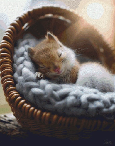 Baby Squirrel cross stitch pattern by Tammy L. Gross