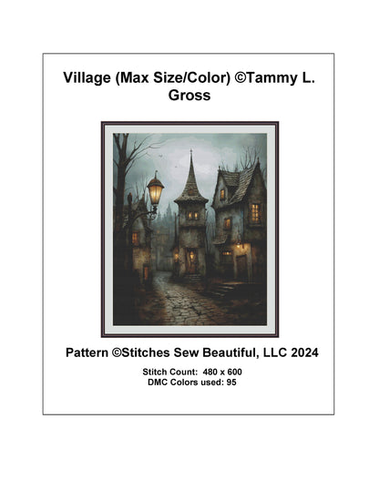 Village (Max Size/Color) cross stitch pattern by Tammy L. Gross