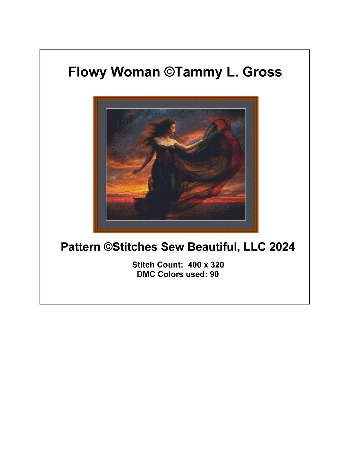 Flowy Woman cross stitch pattern by Tammy L. Gross
