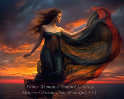 Flowy Woman cross stitch pattern by Tammy L. Gross
