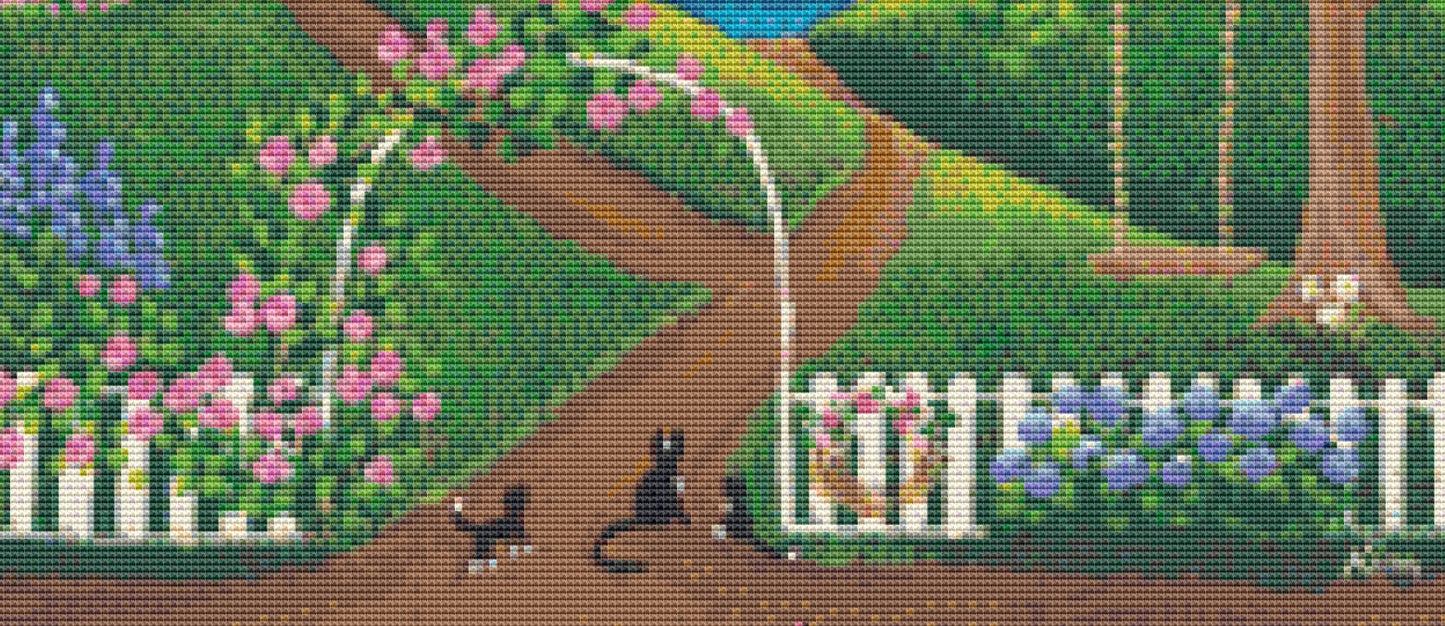 June Moon (Small) cross stitch pattern by Kim Leo licensed by JMS Art Licensing
