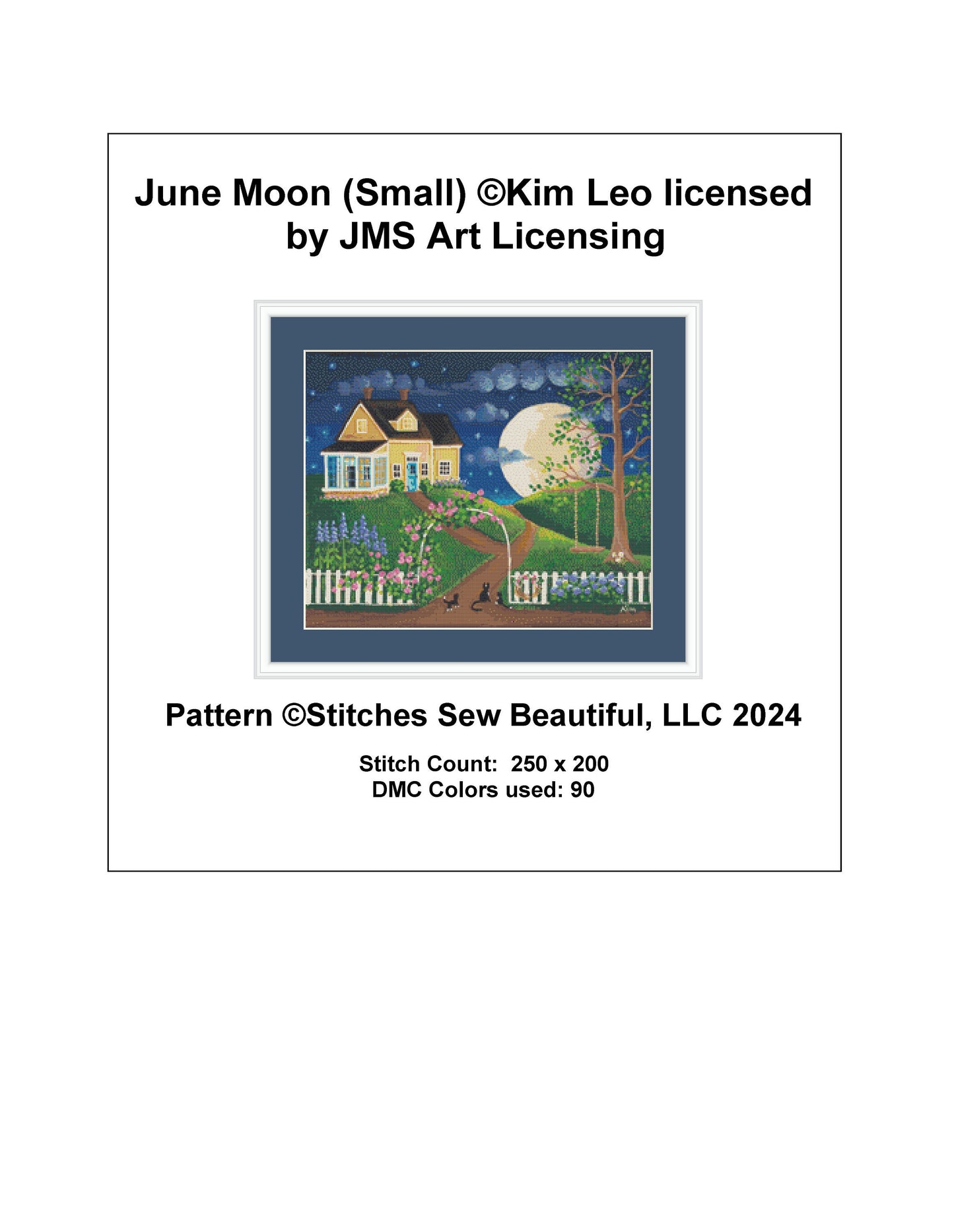 June Moon (Small) cross stitch pattern by Kim Leo licensed by JMS Art Licensing