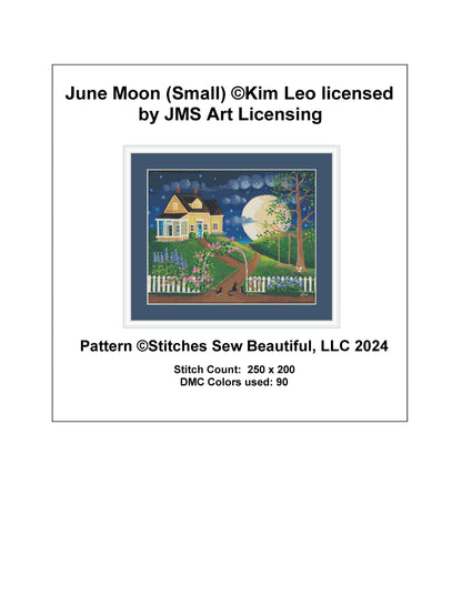June Moon (Small) cross stitch pattern by Kim Leo licensed by JMS Art Licensing