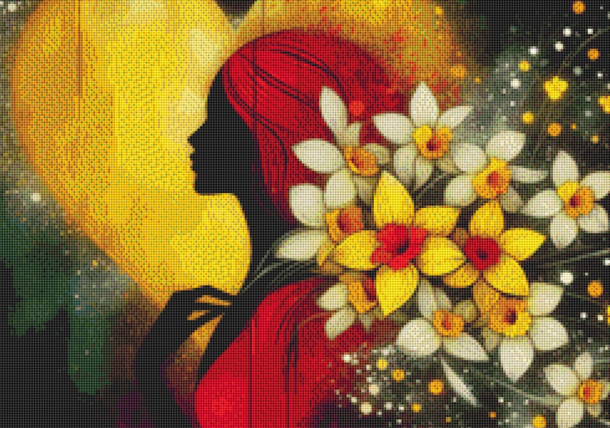 Lady in Red (Small) cross stitch pattern by World of Love Hearts/Adrian G Eyre