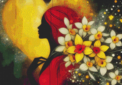 Lady in Red (Small) cross stitch pattern by World of Love Hearts/Adrian G Eyre
