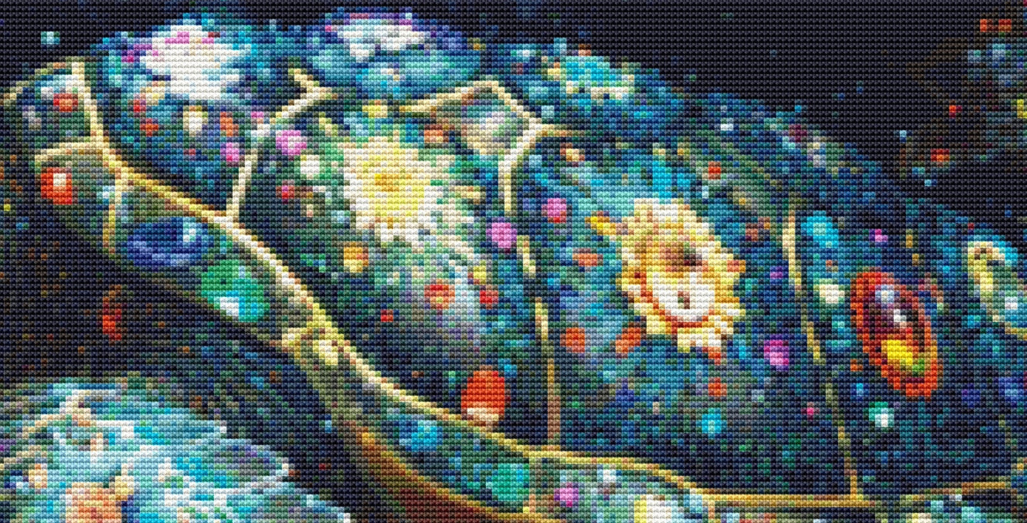The Turtle in Sea Flowers (Max Colors) cross stitch pattern by Eder Jose Rosa