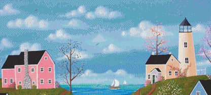 Roundrock Cove (Max Colors) cross stitch pattern by Kim Leo licensed by JMS Art Licensing