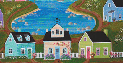 Roundrock Cove (Max Colors) cross stitch pattern by Kim Leo licensed by JMS Art Licensing