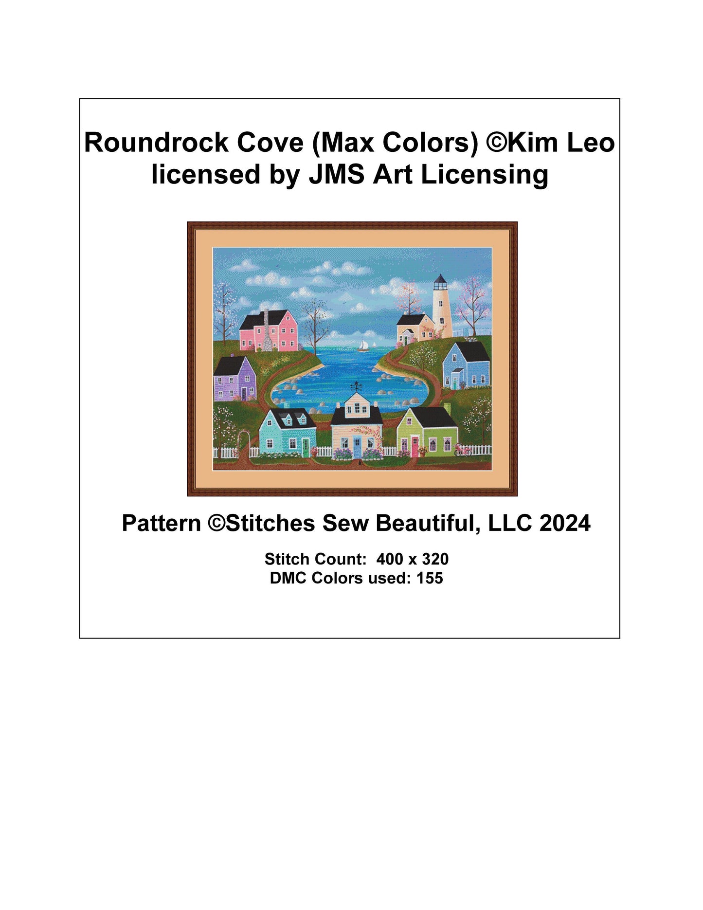 Roundrock Cove (Max Colors) cross stitch pattern by Kim Leo licensed by JMS Art Licensing