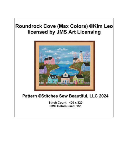 Roundrock Cove (Max Colors) cross stitch pattern by Kim Leo licensed by JMS Art Licensing