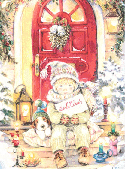 A Card For Santa cross stitch pattern by Lisi Martin/AB Pictura, Karlstad, Sweden