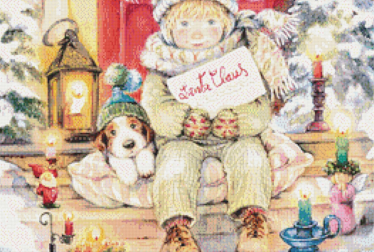 A Card For Santa cross stitch pattern by Lisi Martin/AB Pictura, Karlstad, Sweden