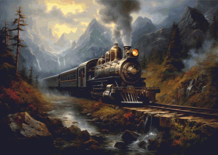 Scenic Train Ride (Max Size/Color) cross stitch pattern by The Wands Want