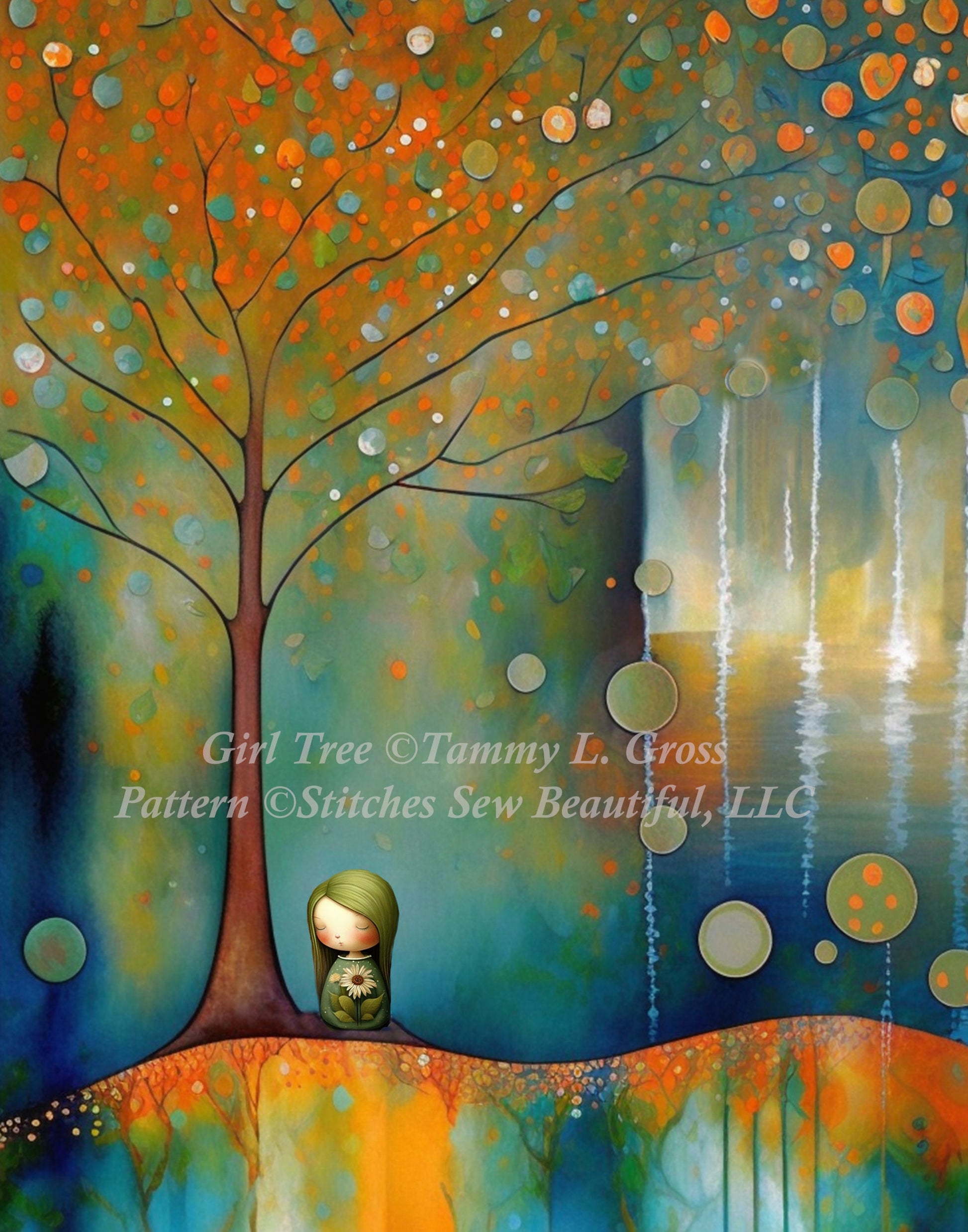 Girl Tree cross stitch pattern by Tammy L. Gross