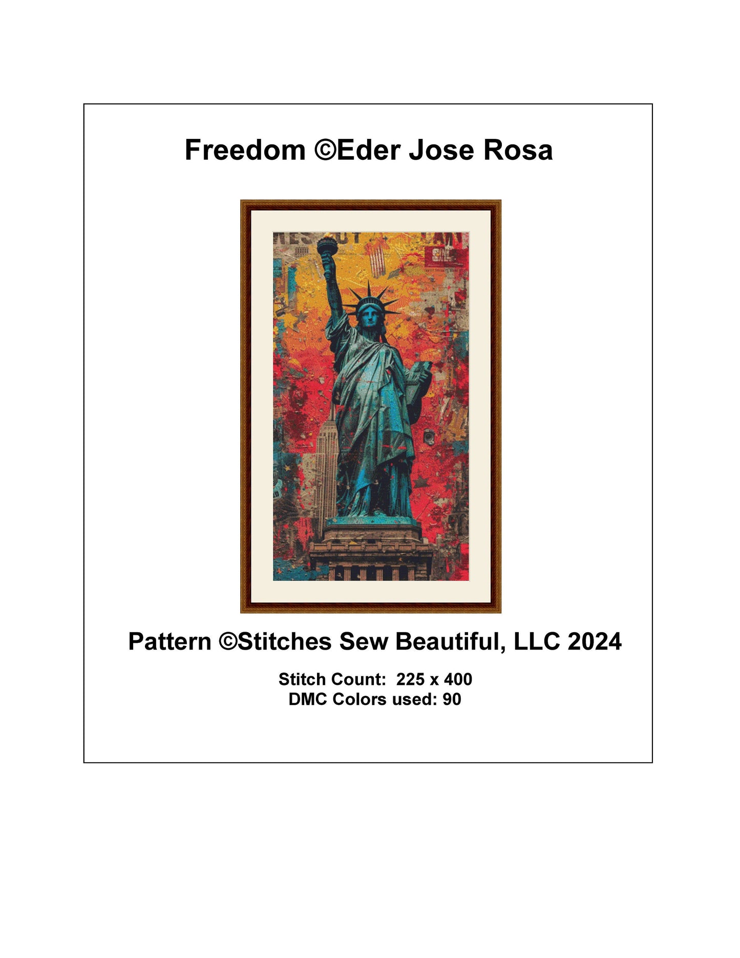 Freedom cross stitch pattern by Eder Jose Rosa