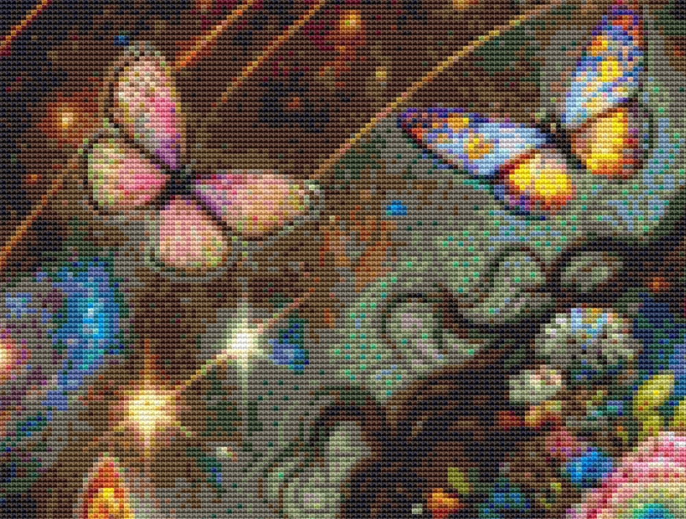 Cosmic Bloom cross stitch pattern by World of Love Hearts/Adrian G. Eyre