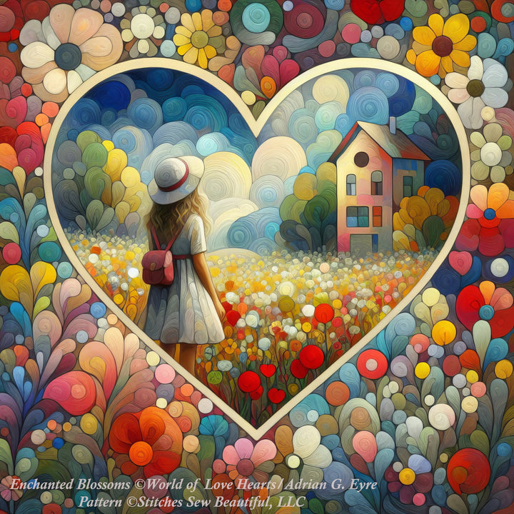 Enchanted Blossoms cross stitch pattern by World of Love Hearts/Adrian G Eyre