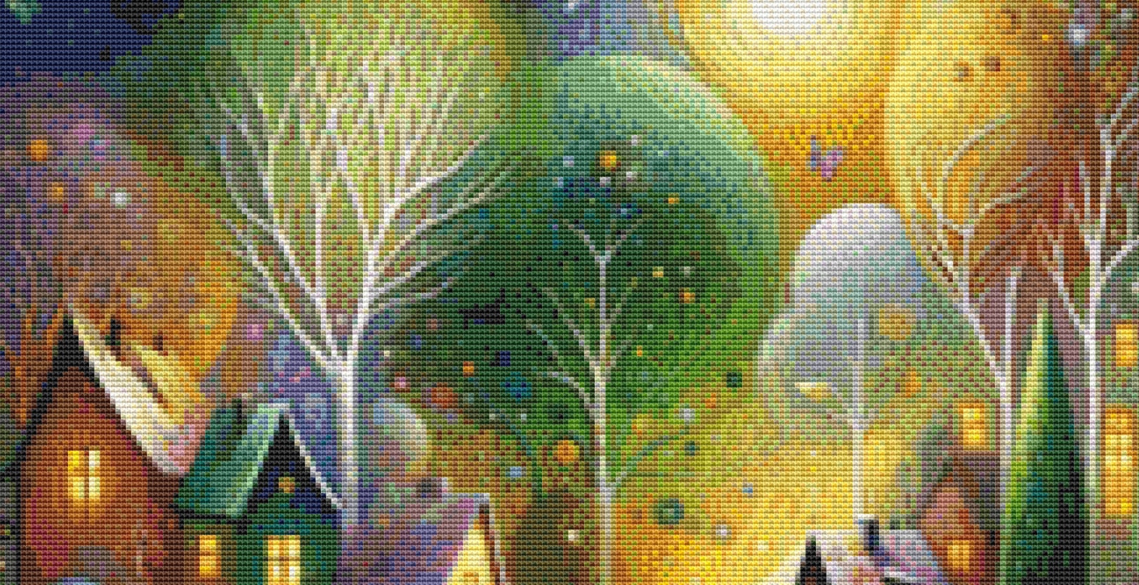 Enchanted Whimsy A Fantastical Village cross stitch pattern by World of Love Hearts/Adrian G Eyre