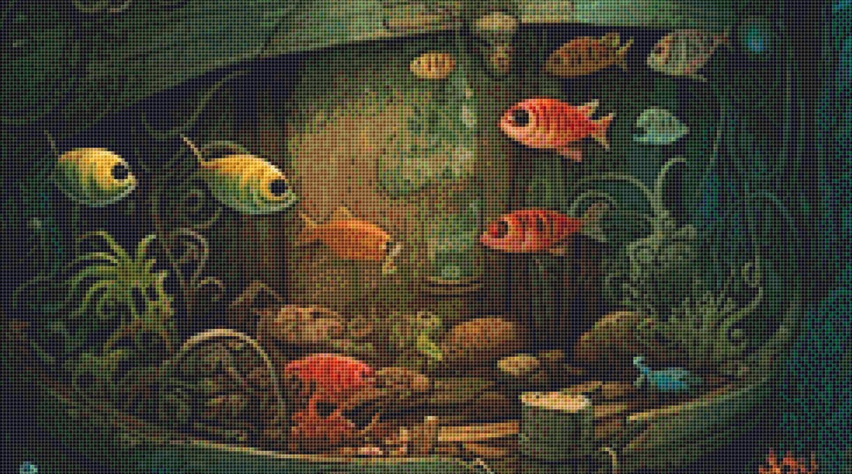 Underwater House Boat (Max Size/Color) cross stitch pattern by LikeInkDrops