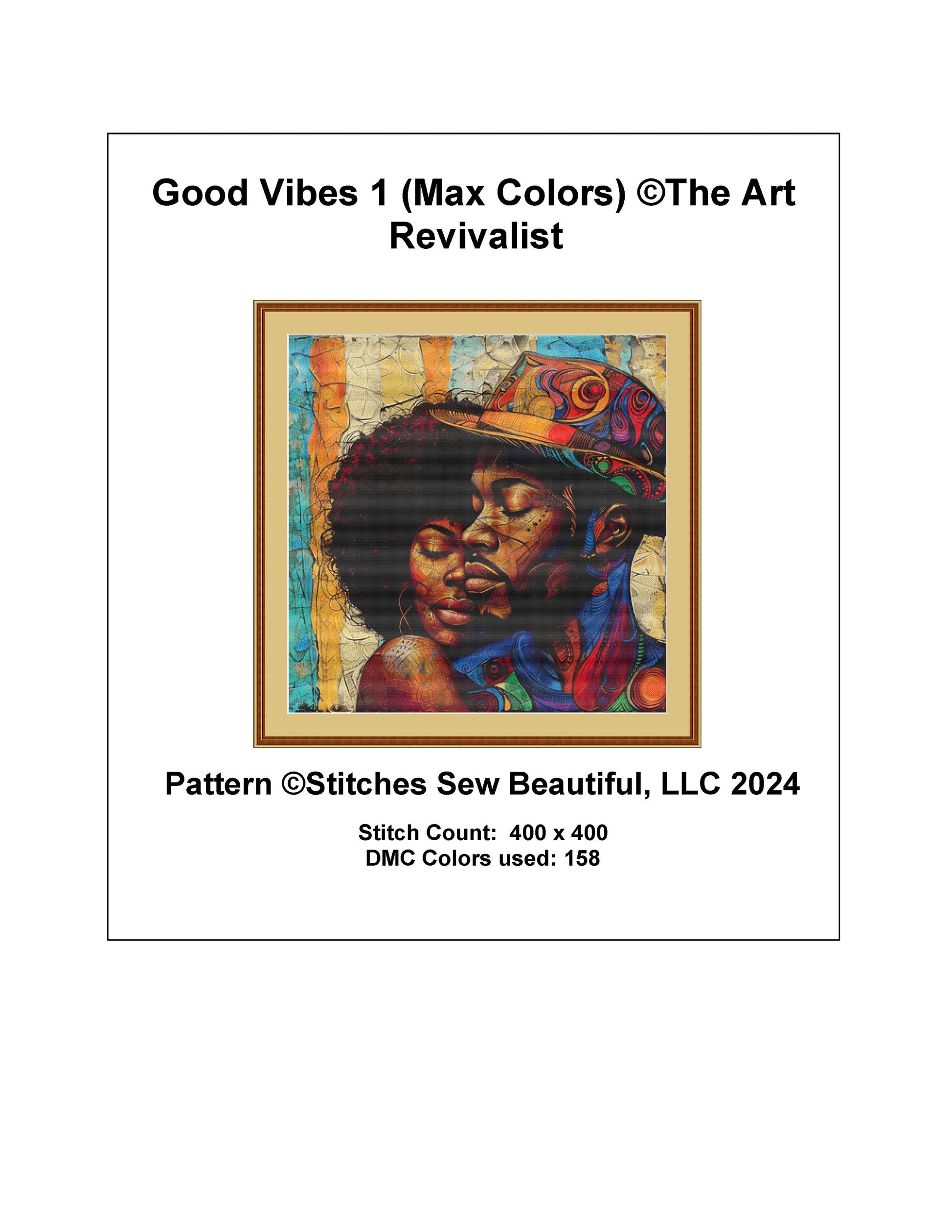 Good Vibes (Max Colors) cross stitch pattern by The Art Revivalist