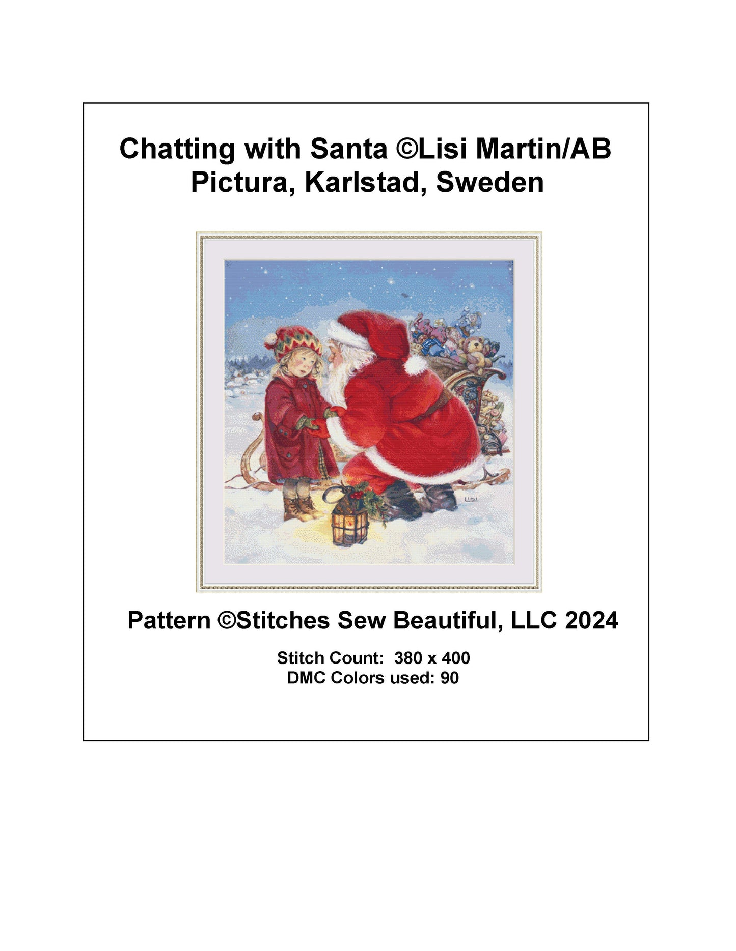 Chatting with Santa cross stitch pattern by Lisi Martin/AB Pictura, Karlstad, Sweden