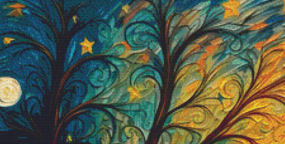Van Gogh Style Tree of Life cross stitch pattern by PeacefulArtColors