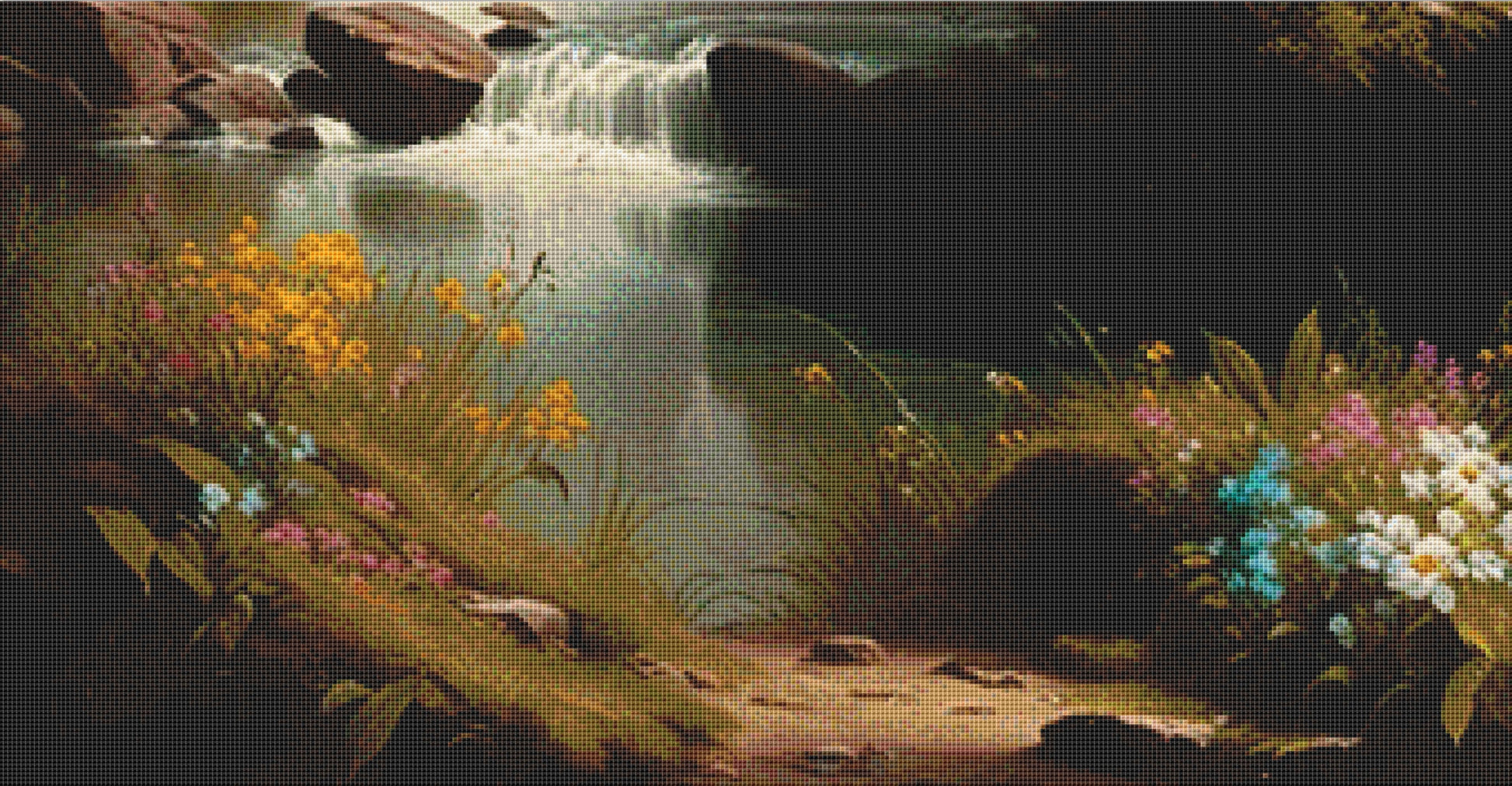 Peaceful Waterfall cross stitch pattern by PeacefulArtColors