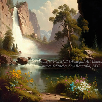 Peaceful Waterfall cross stitch pattern by PeacefulArtColors